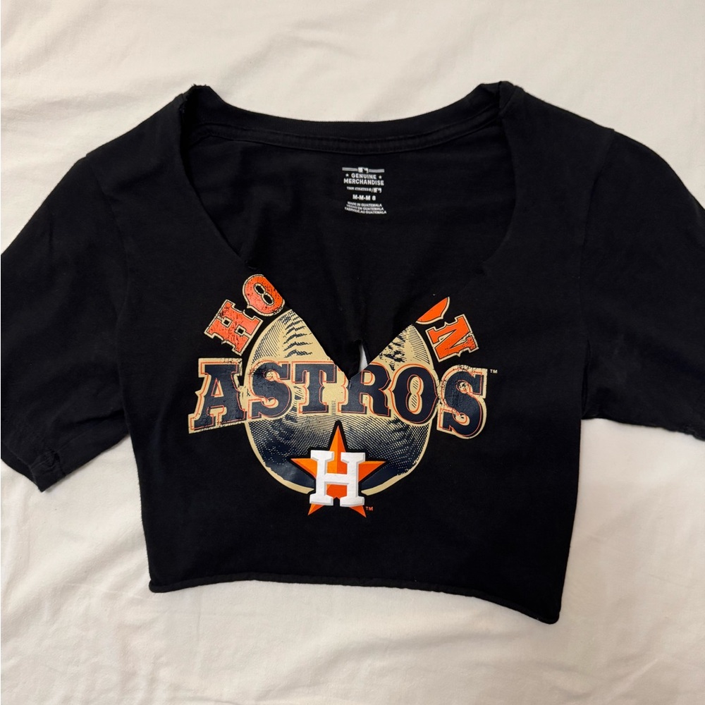 Black Houston Astros Crop Top